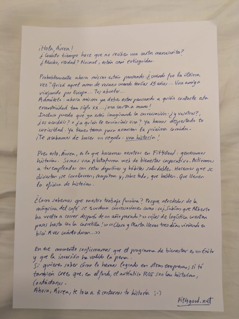 Mientras el mundo se digitaliza, nosotros enviamos 100 cartas a mano
